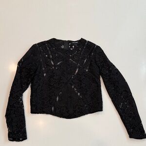 The Kooples Elegant Black Lace Blouse